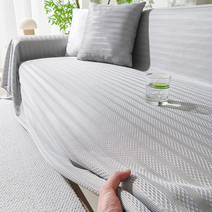 Couvre-canapé d'été frais à rayures