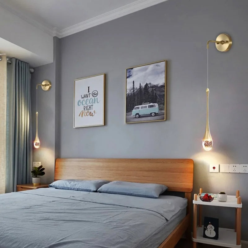 Élégante Lampe Murale en Forme de Goutte - Luxe pour Votre Intérieur