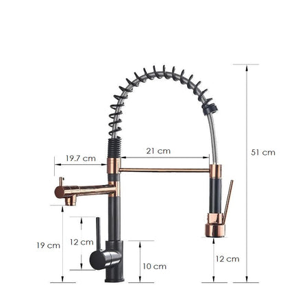 StreamFlex – Robinet de cuisine rétractable avec double sortie