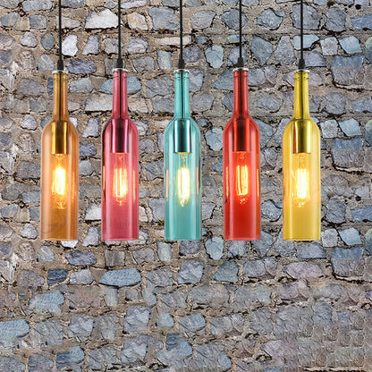 Floroux Antique Glass Suspension | Wine Bottle Design | Vintage Lighting for Dining Room and Kitchen