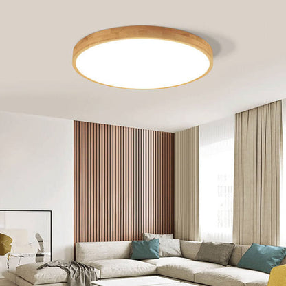 Floroux Round LED Ceiling Light | Ultra-Thin | Solid Wood | Scandinavian Design for Living Spaces