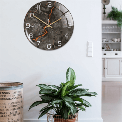 Montre murale en marbre stylé avec mécanisme silencieux