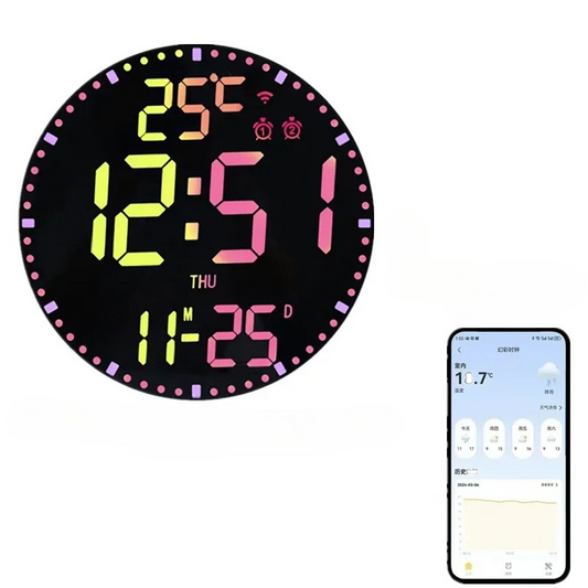 WiFiTime Horloge - Horloge mural LED intelligent avec calendrier