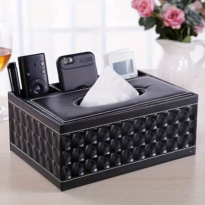 Chic Organizer - Boîte de rangement en cuir artificiel de luxe avec 4 compartiments