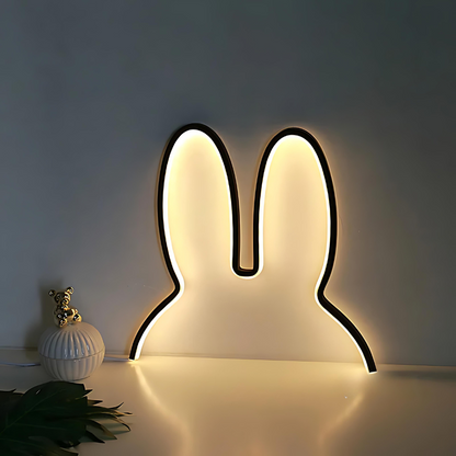 Floroux - Lampe de nuit charmante en forme de lapin pour une ambiance de sommeil apaisante