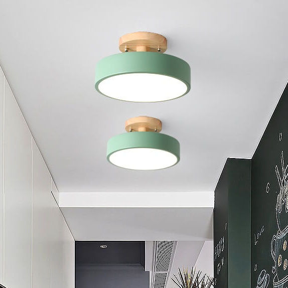 Floroux Glow Plafonnier LED Rond avec Accent en Bois