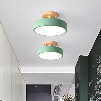 Floroux Glow Plafonnier rond LED avec accent en bois