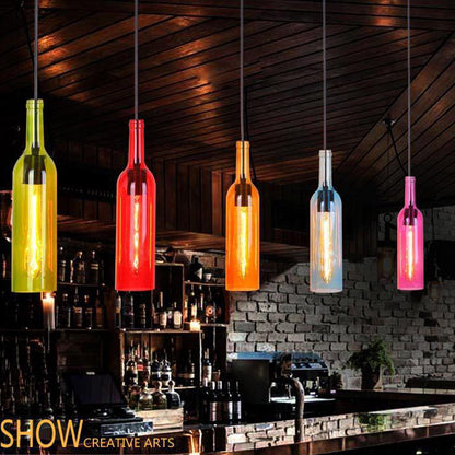 Floroux Antique Glass Suspension | Wine Bottle Design | Vintage Lighting for Dining Room and Kitchen