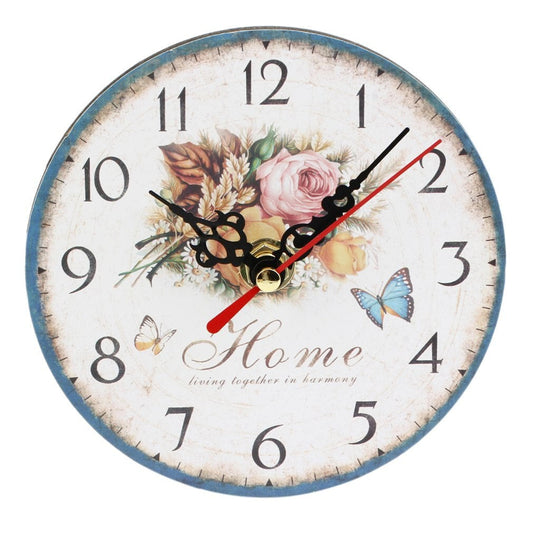 Floroux Élégance | Horloge murale avec design de papillon et accents floraux