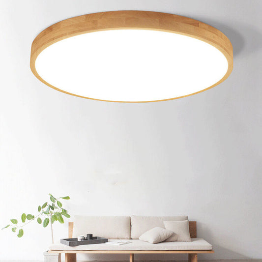 Floroux Round LED Ceiling Light | Ultra-Thin | Solid Wood | Scandinavian Design for Living Spaces
