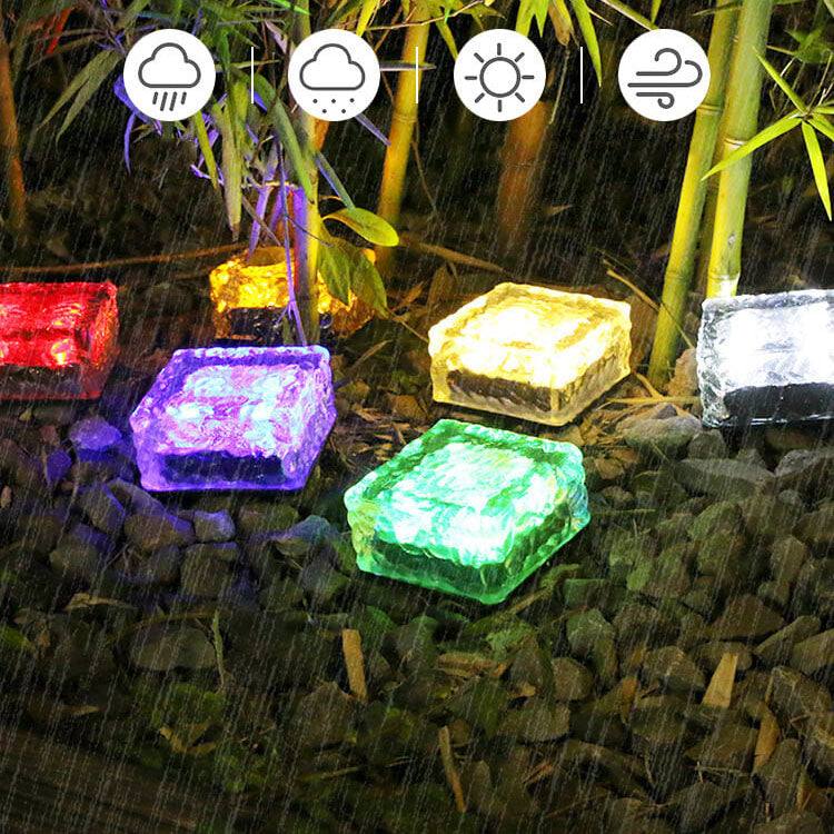 Floroux Solar LED Lumière Encastrée au Sol | Étanche | Effet Verre | Éclairage de Jardin en Plusieurs Couleurs
