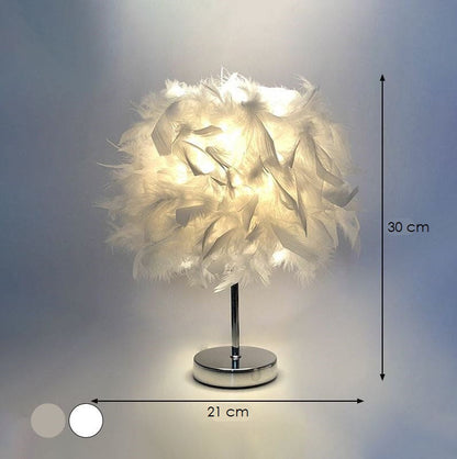 FeatherGlow – Lampe de table sphérique à plumes