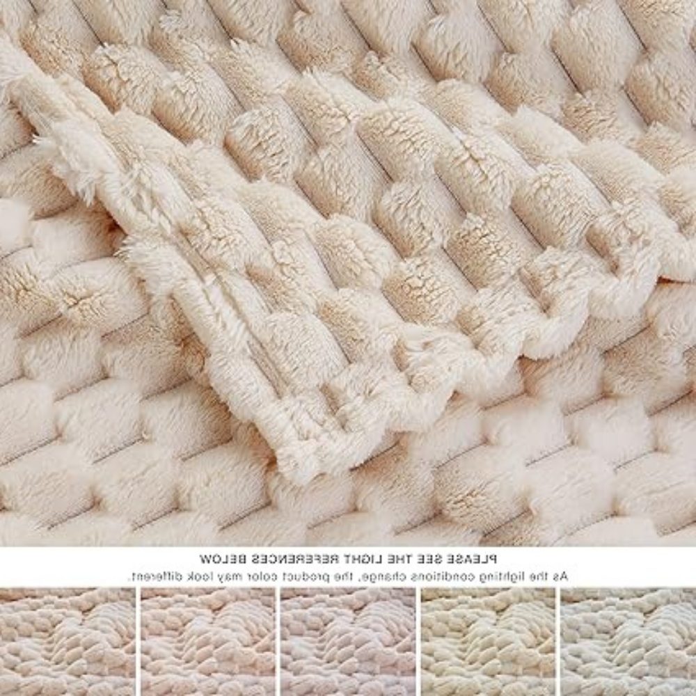 Floroux - Couverture multifonctionnelle en motif rayé 3D