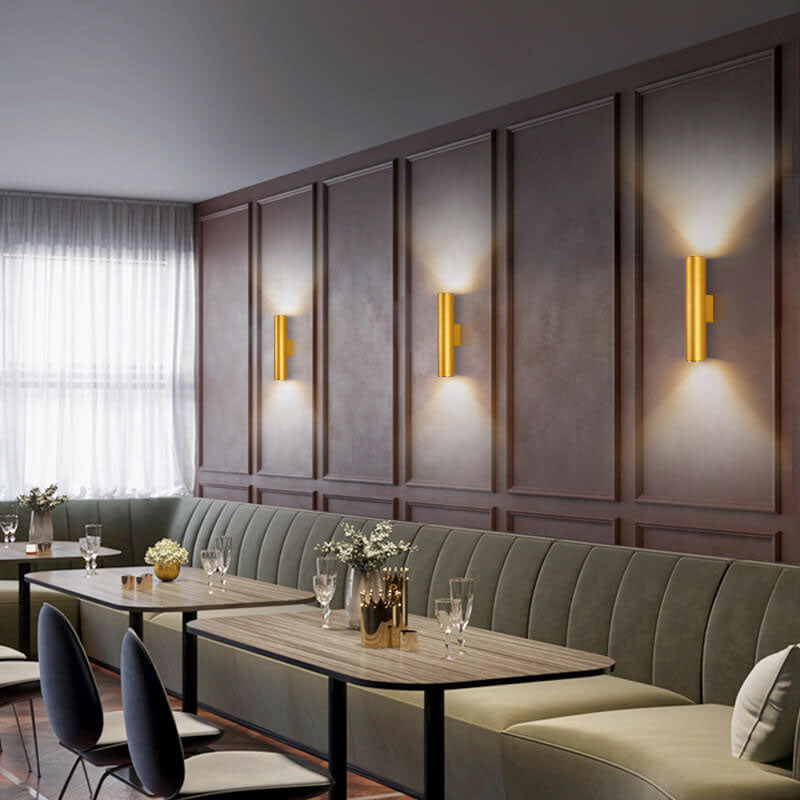 Floroux Applique Murale en Aluminium Cylindrique | 2 ampoules | Design Moderne | Intérieur & Extérieur