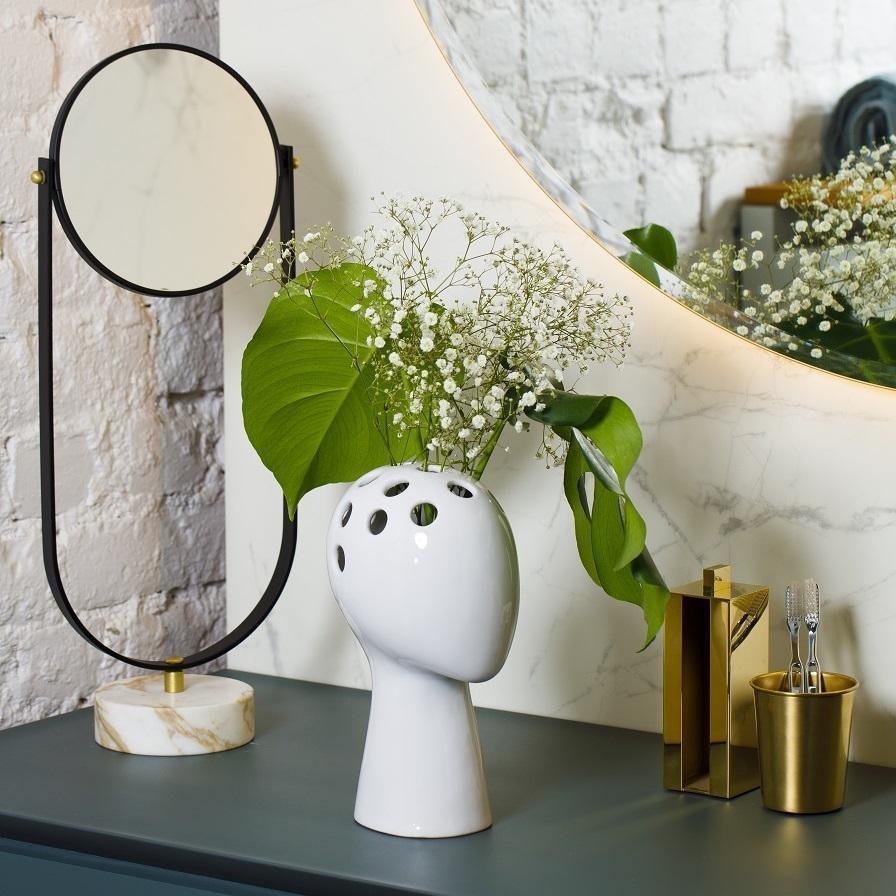 Floroux Flower Vases | Modern and Elegant Design | White and Black | Perfect for Interior Decoration