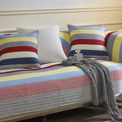 Coussin de canapé en coton à rayures rétro