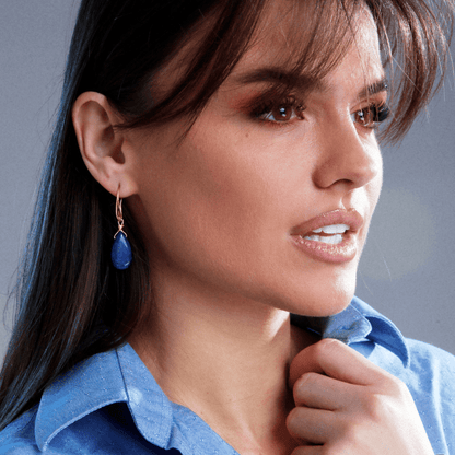 DreamLapis Boucles d'oreilles – Élégantes Boucles d'oreilles Bleu Profond