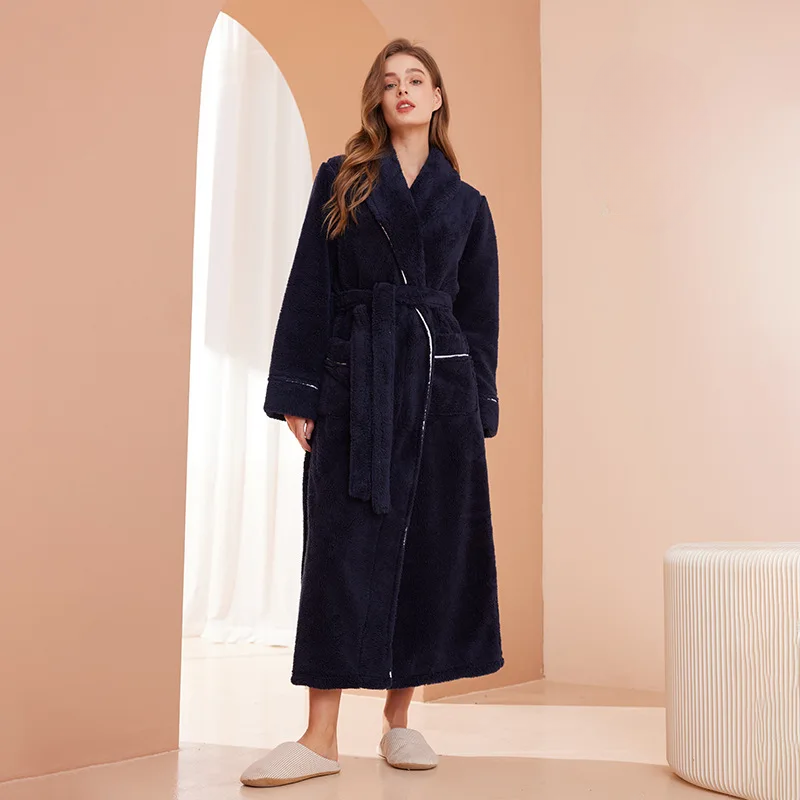 Floroux winter bathrobe | Soft flannel gown | Comfortable coat for women and men
