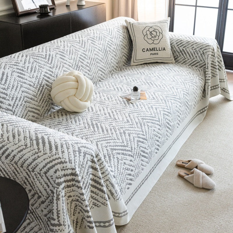 Couverture d'appoint en chevron d'été pour canapé/divan