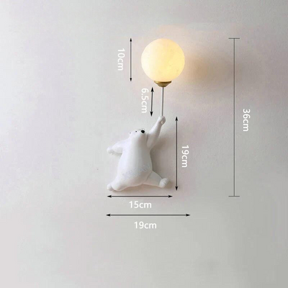 Floroux - Lampe murale LED ours amusante pour la chambre d'enfant