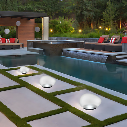 Floroux | Lumière de jardin à pierres en pebble alimentée par solaire