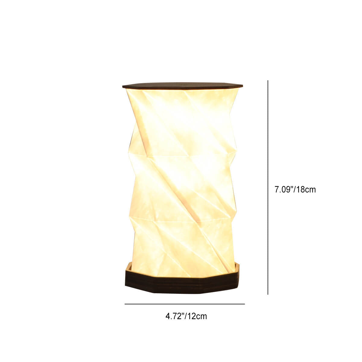 Lampe de nuit LED en bois rotatif