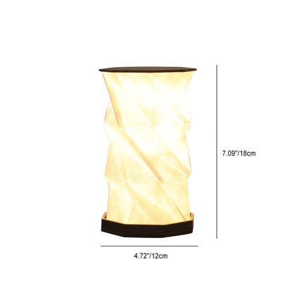 Lampe de nuit LED en bois rotatif