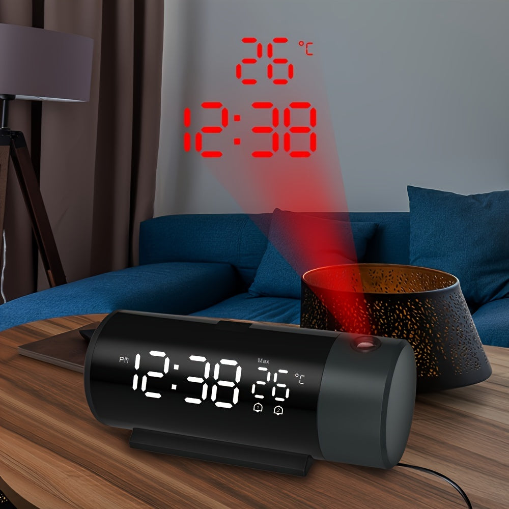 ProjectElite Horloge - Horloge de projection moderne noire résistante