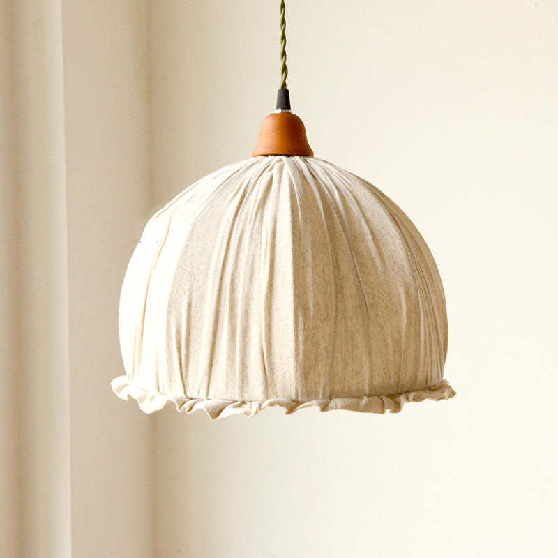 Floroux - Lampe suspendue LED scandinave en tissu beige