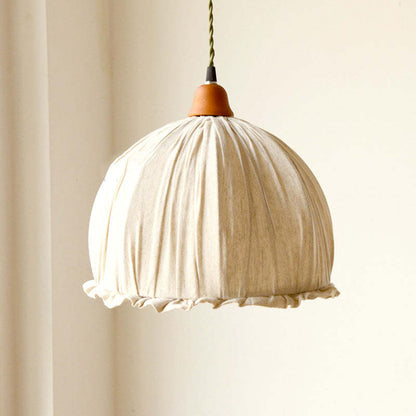Floroux - Lampe suspendue LED scandinave en tissu beige