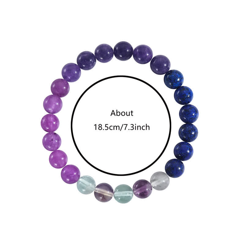 Bracelet anti-anxiété Aurora avec améthyste, lépidolite et lapis-lazuli