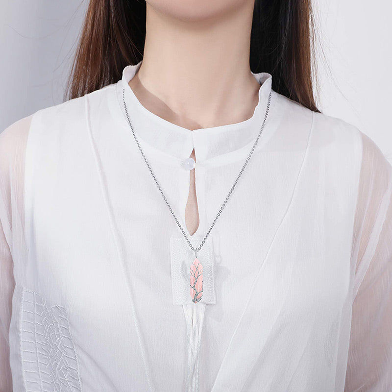 Collier en pierres précieuses arbre de vie élégant avec des cristaux scintillants - Elara