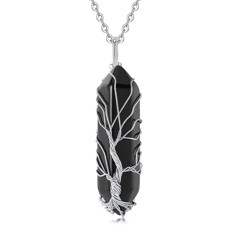 Collier en pierres précieuses arbre de vie élégant avec des cristaux scintillants - Elara