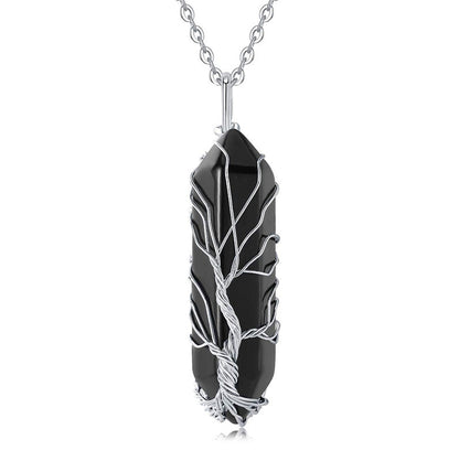 Collier en pierres précieuses arbre de vie élégant avec des cristaux scintillants - Elara