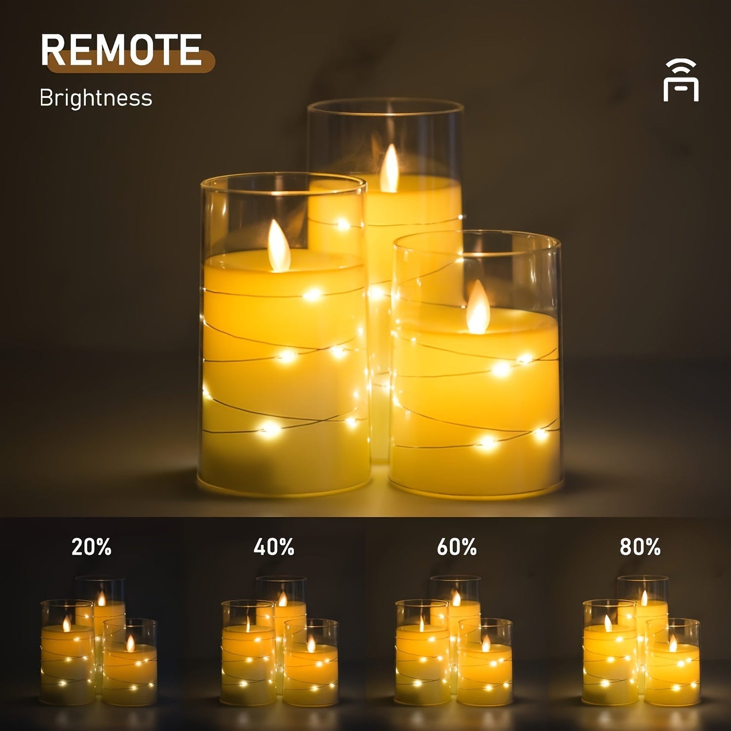 Bougies LED romantiques 3 pièces avec télécommande - Luminosité ajustable et fonction minuterie, idéales pour les fêtes, les mariages et la décoration d'hôtel
