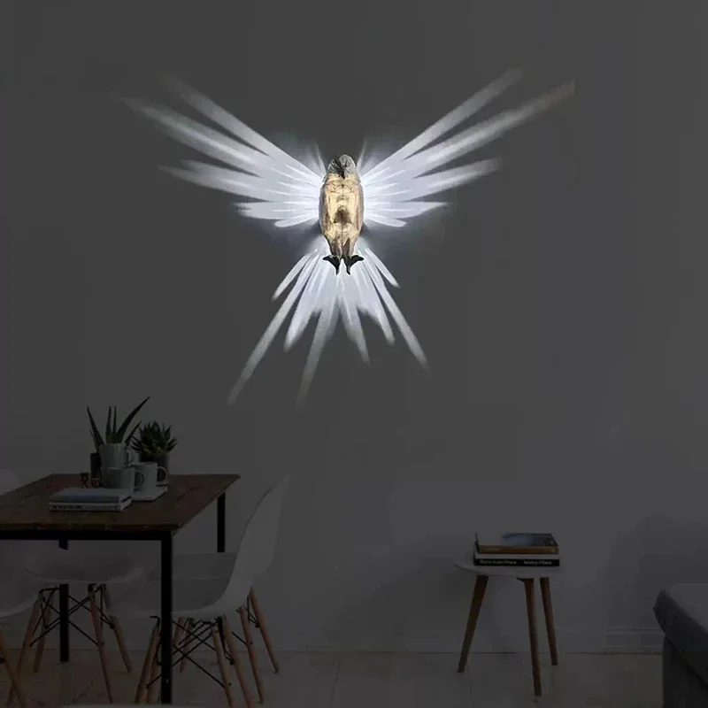 Floroux Lumière d'ambiance LED animalière majestueuse | Figurine d'aigle et de hibou | Lumière décorative pour la maison