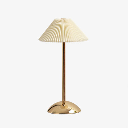 Floroux Skandi LED Table Lamp | Rechargeable | Pleated Fabric Shade | Wireless | Ambient Light | Nightstand Lamp