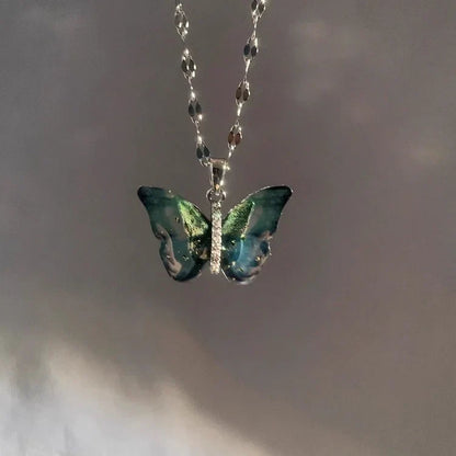 Collier Papillon Bleu Élégant Elina