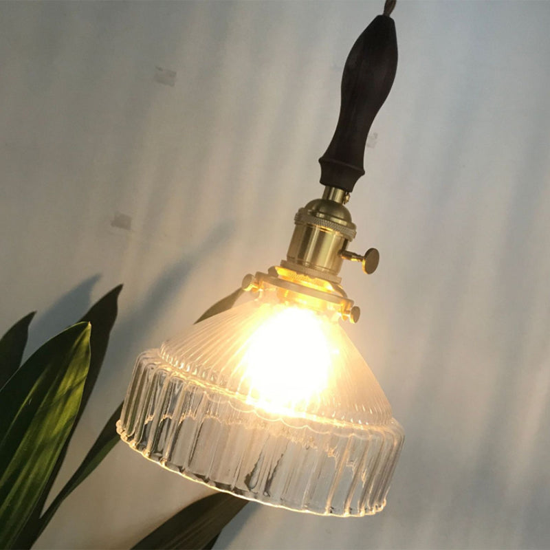 Élégance Loft - Lampe Suspendue en Verre Strié Transparent