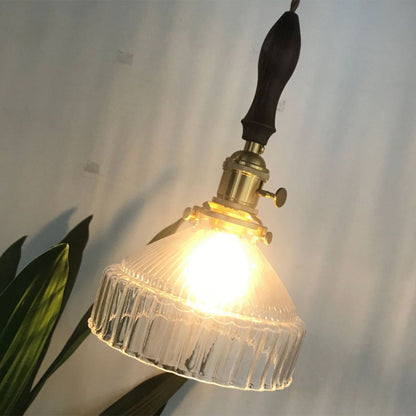 Élégance Loft - Lampe Suspendue en Verre Strié Transparent