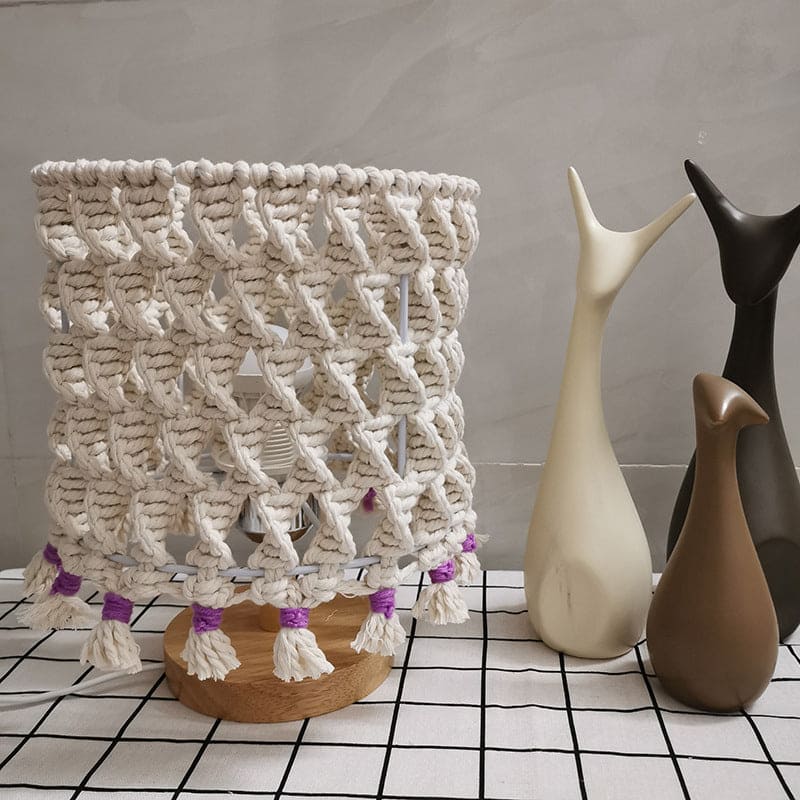 Floroux - Lampe de nuit en corde tressée