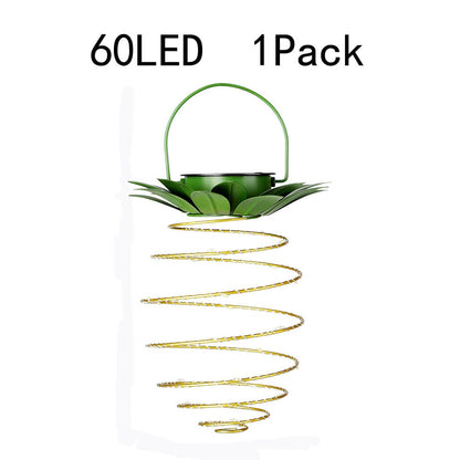 Floroux Lampe à Ananas | Lampe de jardin solaire LED | Fil de cuivre | Étanche pour extérieur | Lumières décoratives suspendues