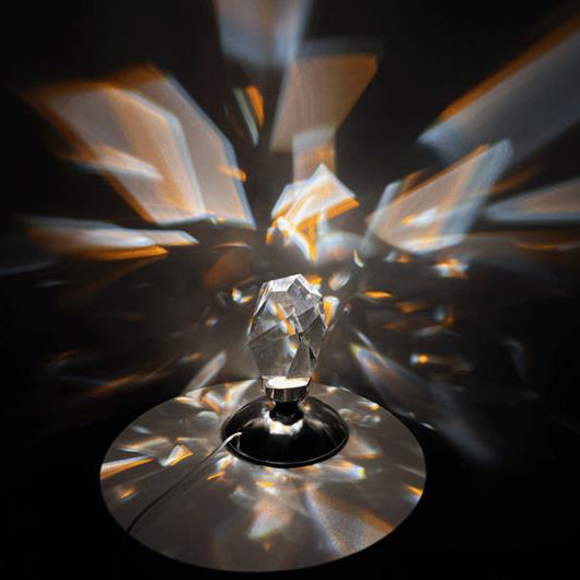 Floroux Diamant Crystal LED Lampe de table | Lumière d'ambiance luxueuse | Changement de 3 ou 16 couleurs | Lampe de nuit sans fil