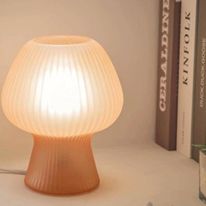Lampe de table nocturne LED en verre vintage en forme de tulipe