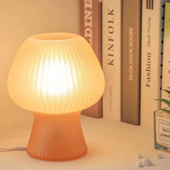 Lampe de table nocturne LED en verre vintage en forme de tulipe