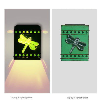 Floroux Rétro Lampe Murale Solaire | Design en Boîte Carré | Fer Vieilli | Éclairage Extérieur LED