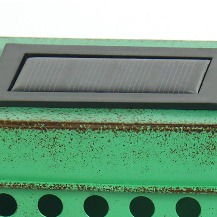 Floroux Rétro Lampe Murale Solaire | Design en Boîte Carré | Fer Vieilli | Éclairage Extérieur LED