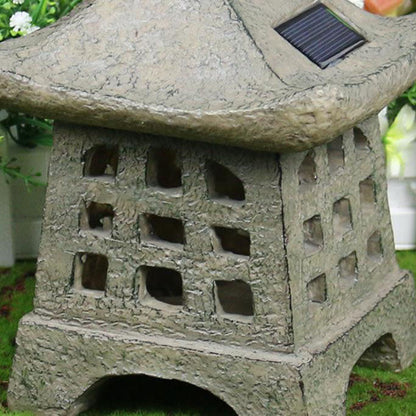Floroux Pagoda Solar Light | Outdoor Resin Housing | Decorative Garden Light | Landscape Lighting