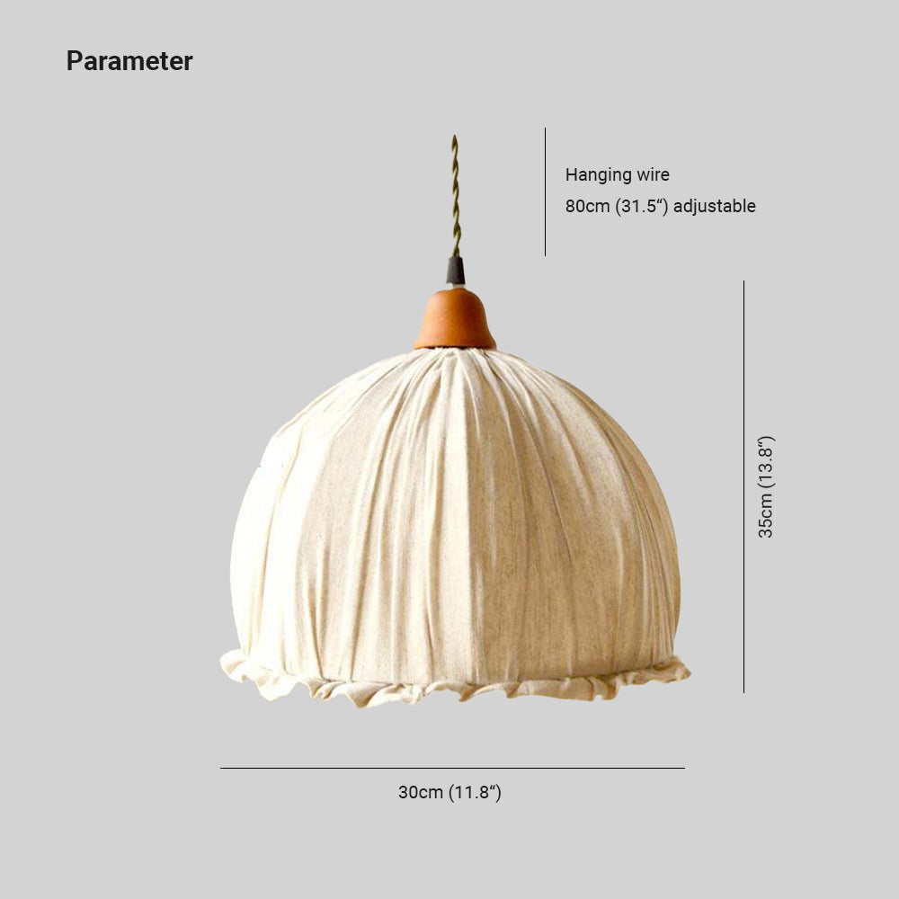 Floroux - Lampe suspendue LED scandinave en tissu beige