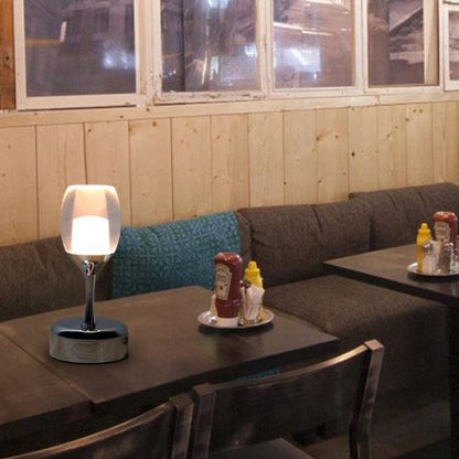 Lampe de nuit LED USB en verre à vin Chrome